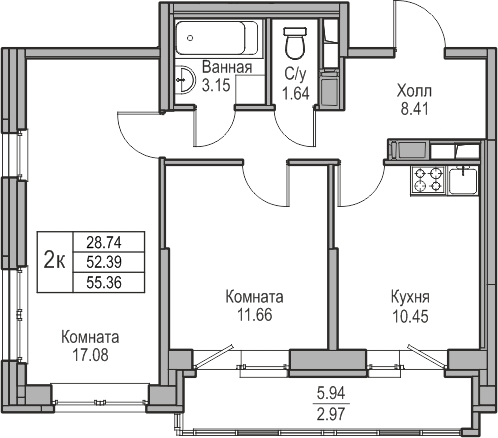3-комнатная квартира с отделкой в ЖК Квартал Лаголово на 4 этаже в 8 секции. Сдача в 3 кв. 2025 г.
