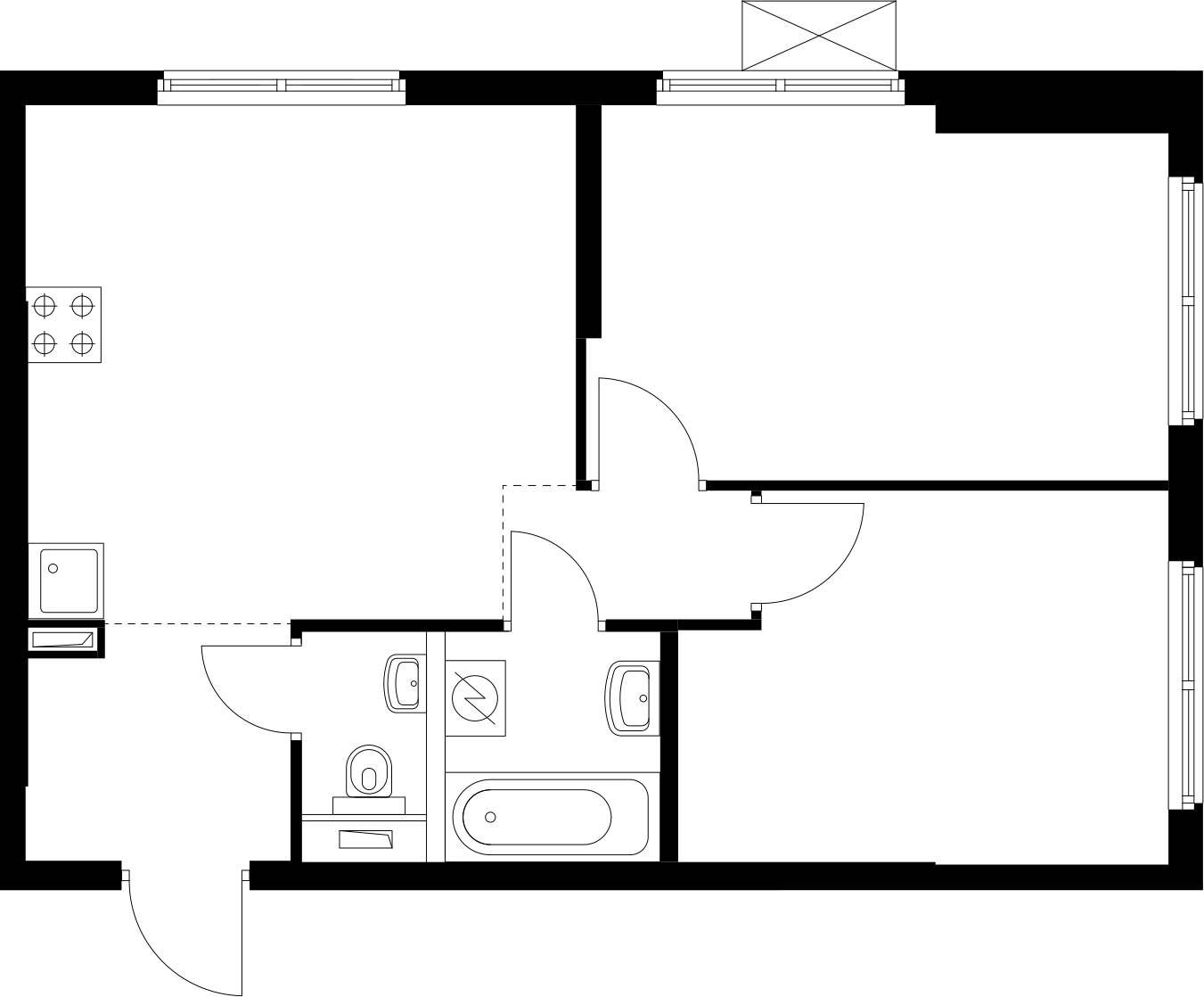 2-комнатная квартира с отделкой в ЖК Меридиан ЮГ на 9 этаже в 3 секции. Сдача в 4 кв. 2024 г.