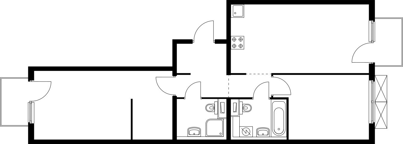 2-комнатная квартира с отделкой в ЖК Меридиан ЮГ на 13 этаже в 1 секции. Сдача в 4 кв. 2024 г.