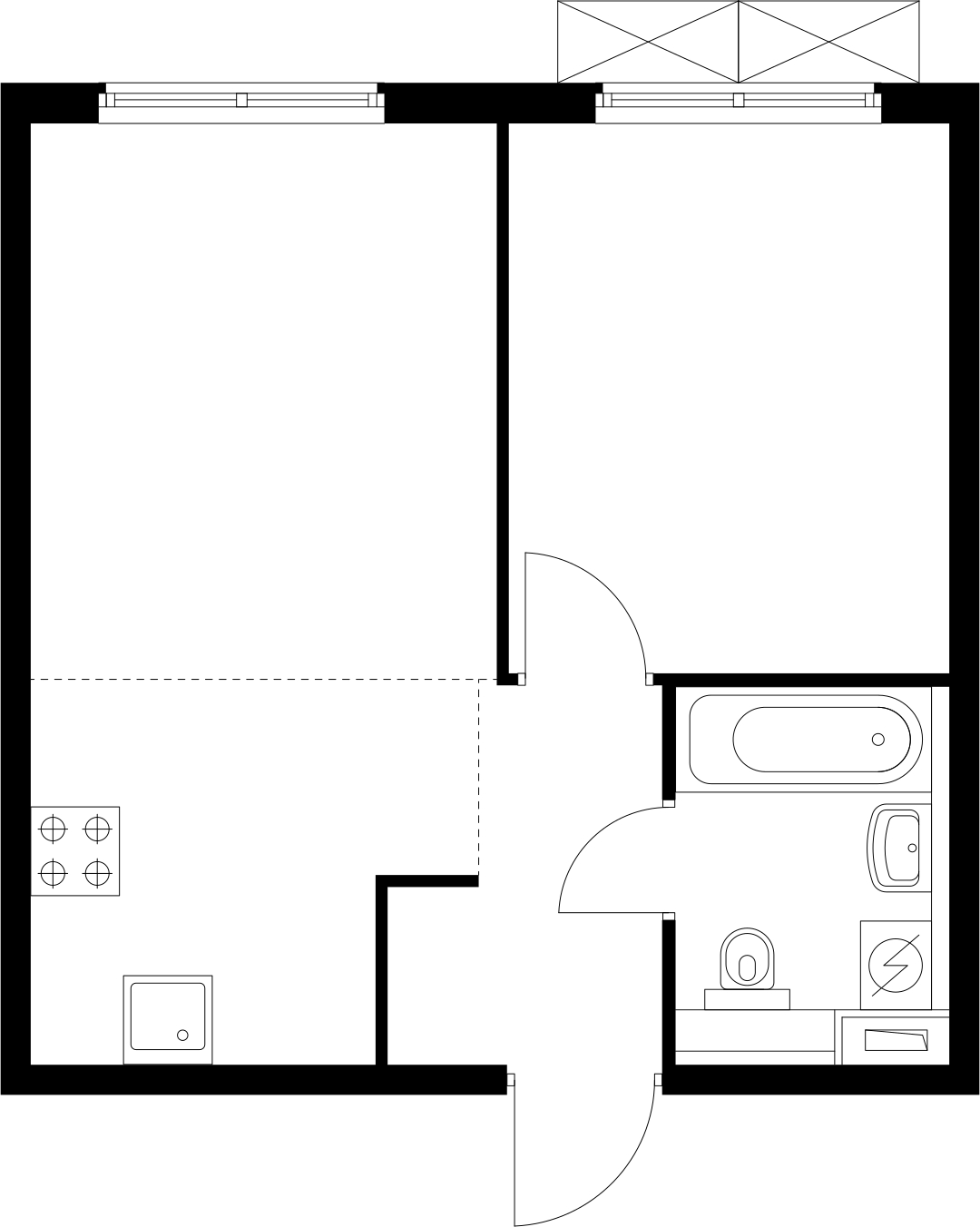 1-комнатная квартира (Студия) в ЖК Беринг на 12 этаже в 5 секции. Сдача в 4 кв. 2025 г.