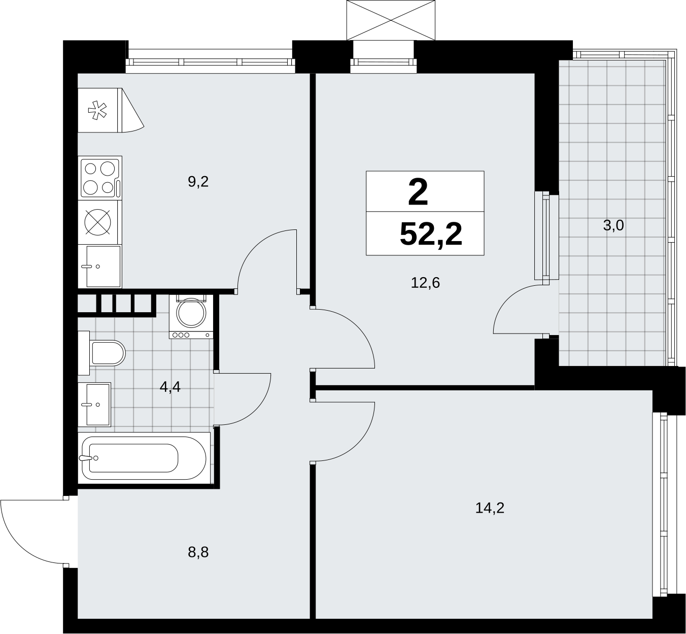 3-комнатная квартира в ЖК Императорские Мытищи на 1 этаже в 5 секции. Сдача в 2 кв. 2022 г.
