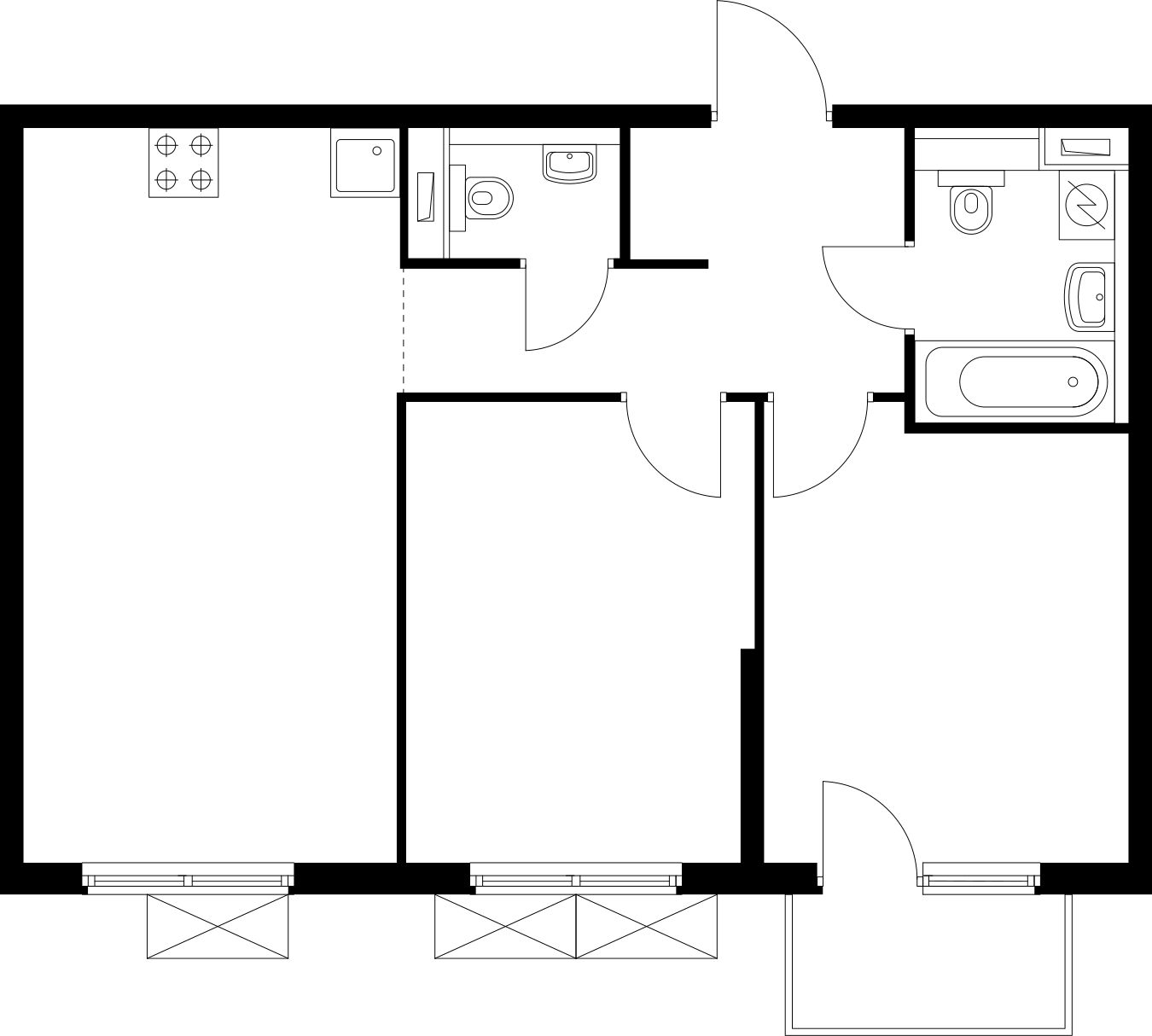 1-комнатная квартира (Студия) в ЖК Беринг на 15 этаже в 5 секции. Сдача в 4 кв. 2025 г.