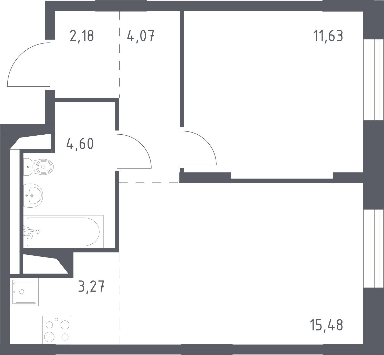 1-комнатная квартира с отделкой в ЖК Янинский лес на 6 этаже в 1 секции. Сдача в 1 кв. 2026 г.