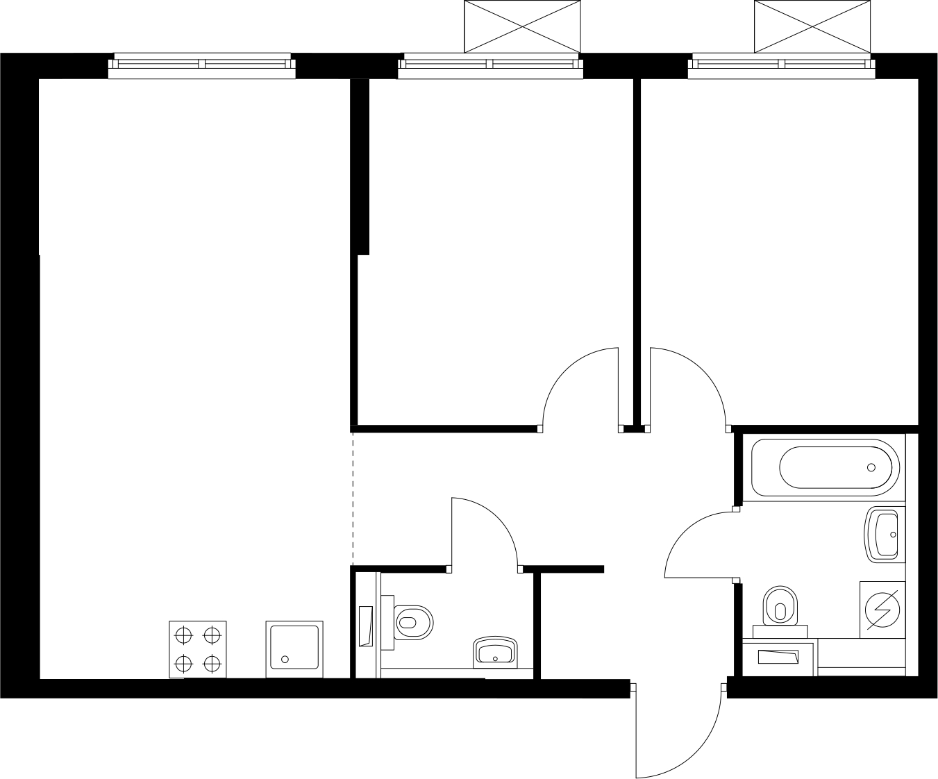 1-комнатная квартира (Студия) в ЖК Беринг на 5 этаже в 3 секции. Сдача в 4 кв. 2025 г.