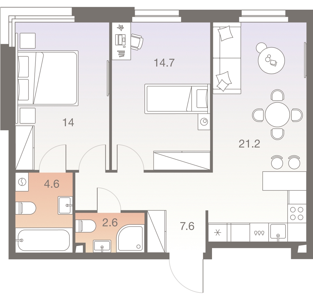 1-комнатная квартира с отделкой в ЖК Янинский лес на 11 этаже в 1 секции. Сдача в 4 кв. 2024 г.
