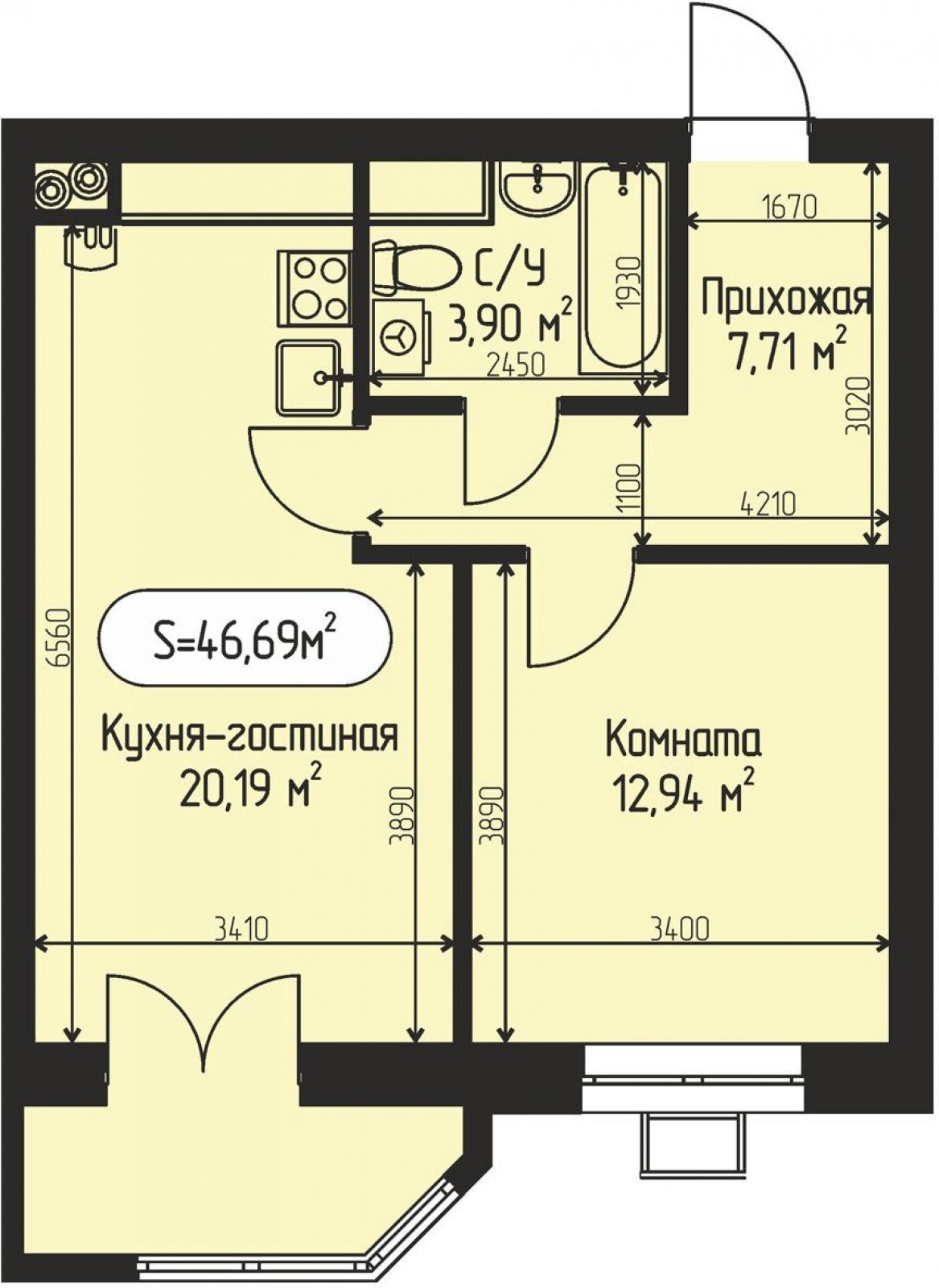 1-комнатная квартира с отделкой в ЖК Янинский лес на 12 этаже в 1 секции. Сдача в 4 кв. 2024 г.