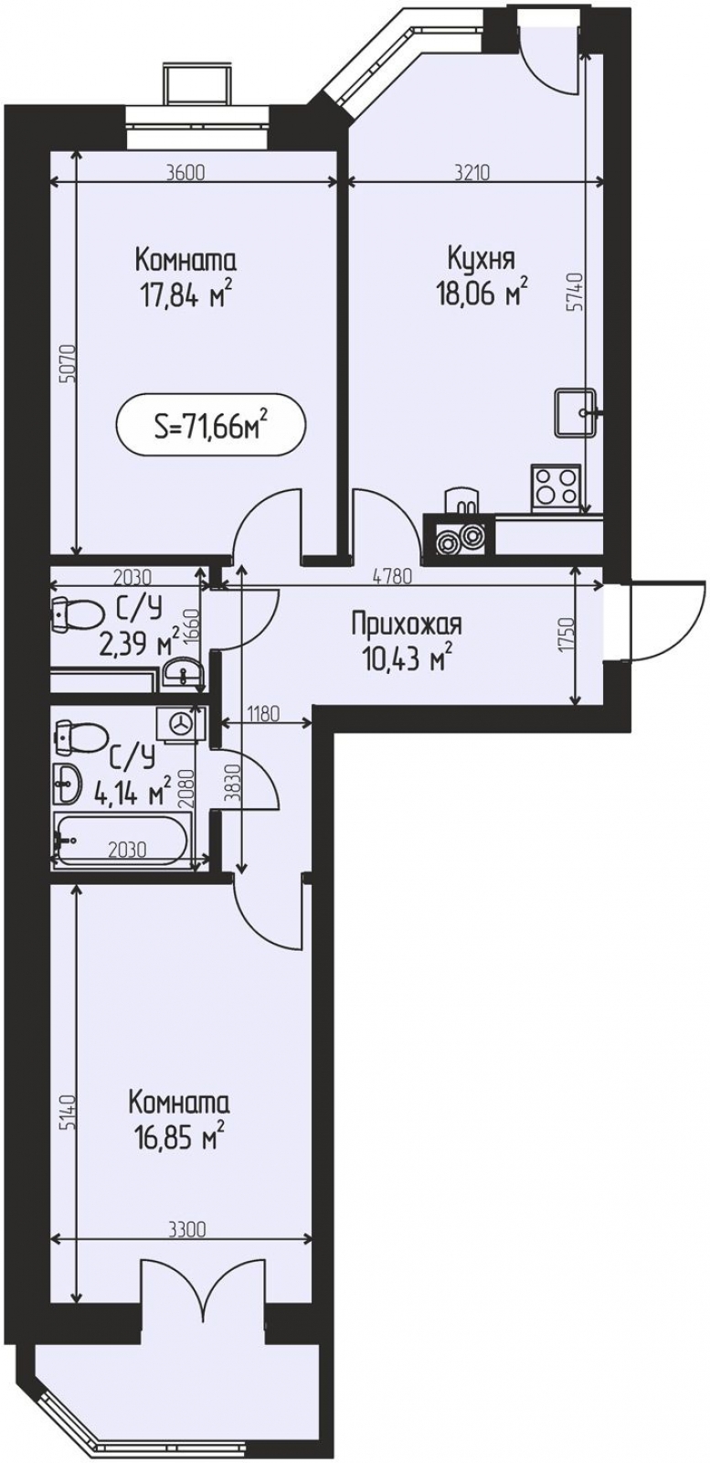 1-комнатная квартира с отделкой в ЖК Таллинский парк на 8 этаже в 4 секции. Сдача в 3 кв. 2025 г.