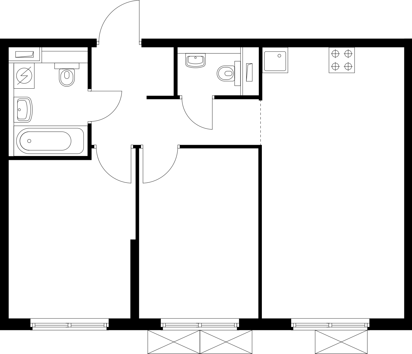 1-комнатная квартира в ЖК Беринг на 14 этаже в 2 секции. Сдача в 4 кв. 2025 г.
