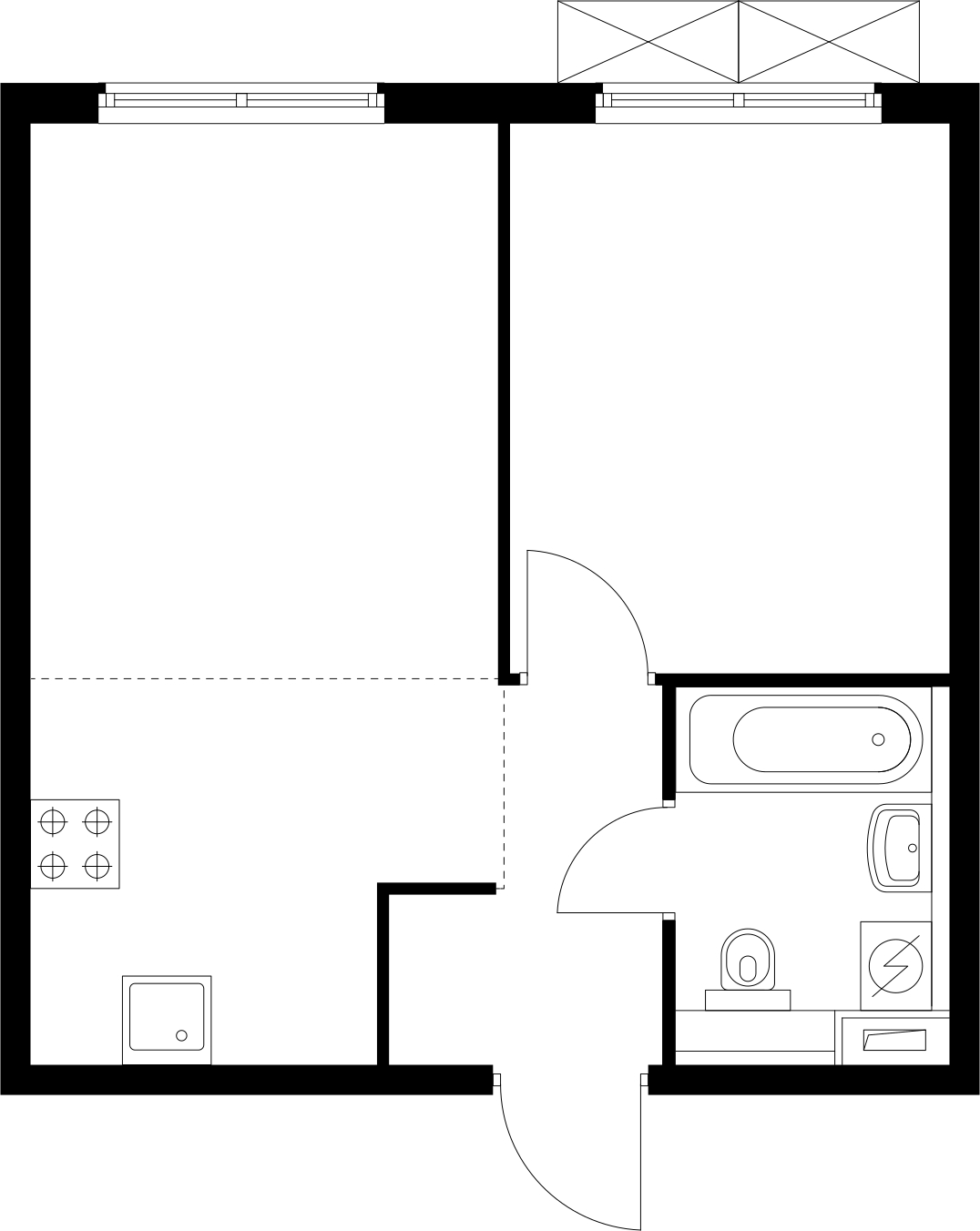2-комнатная квартира в ЖК Беринг на 2 этаже в 2 секции. Сдача в 4 кв. 2025 г.