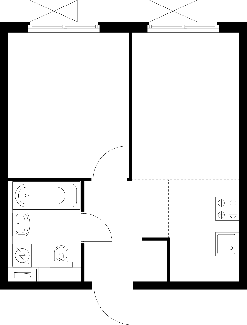 2-комнатная квартира с отделкой в ЖК Таллинский парк на 11 этаже в 1 секции. Сдача в 3 кв. 2025 г.