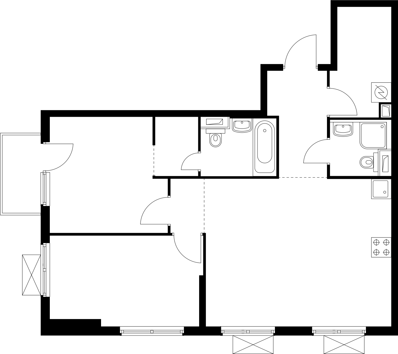 2-комнатная квартира с отделкой в ЖК Таллинский парк на 7 этаже в 2 секции. Сдача в 3 кв. 2025 г.