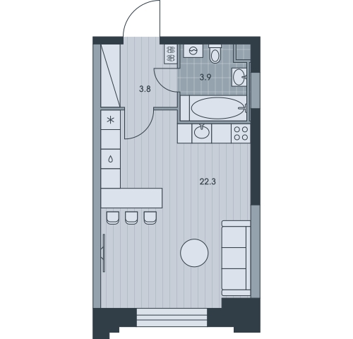 2-комнатная квартира с отделкой в ЖК Wellness-квартал Никольский на 12 этаже в 2 секции. Сдача в 4 кв. 2023 г.