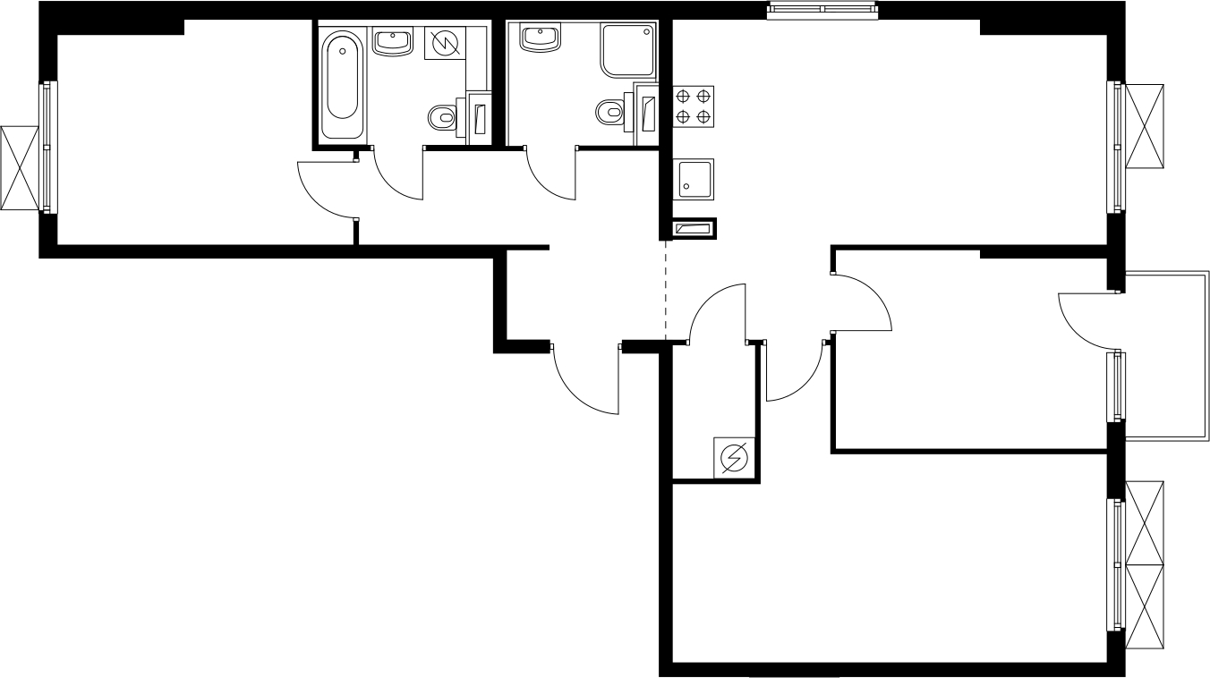 2-комнатная квартира в ЖК Беринг на 6 этаже в 1 секции. Сдача в 4 кв. 2025 г.