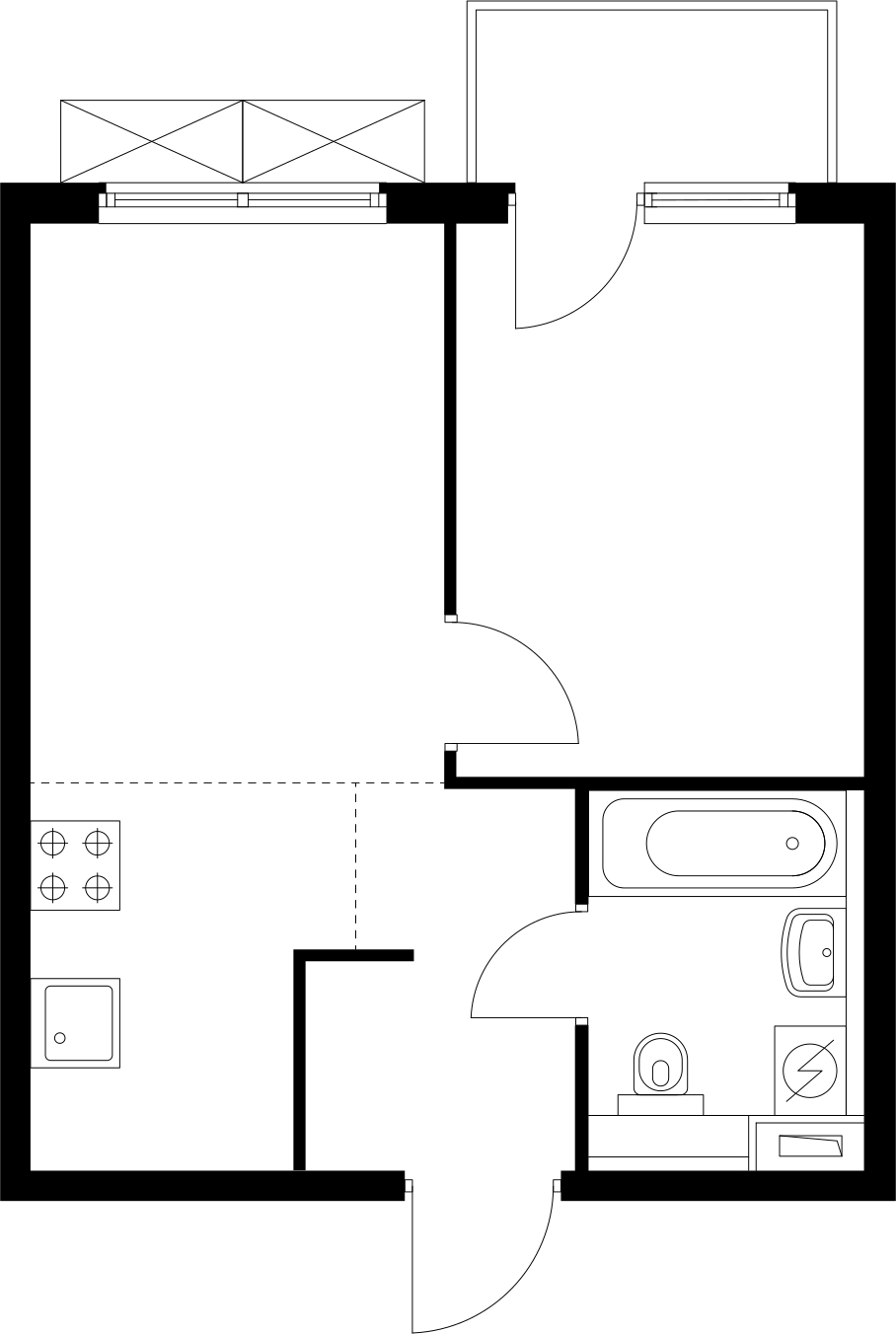 2-комнатная квартира в ЖК Беринг на 14 этаже в 1 секции. Сдача в 4 кв. 2025 г.