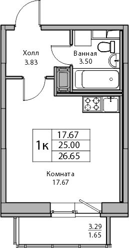 2-комнатная квартира с отделкой в ЖК Таллинский парк на 7 этаже в 1 секции. Сдача в 3 кв. 2025 г.