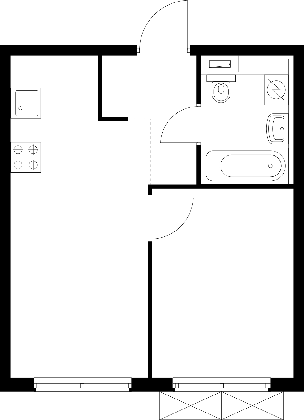 2-комнатная квартира с отделкой в ЖК Таллинский парк на 6 этаже в 4 секции. Сдача в 3 кв. 2025 г.