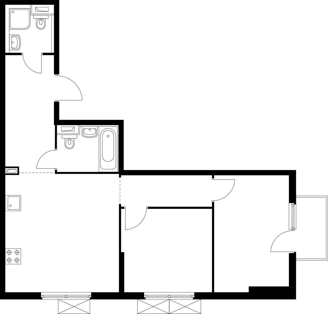 2-комнатная квартира в ЖК Беринг на 8 этаже в 6 секции. Сдача в 4 кв. 2025 г.