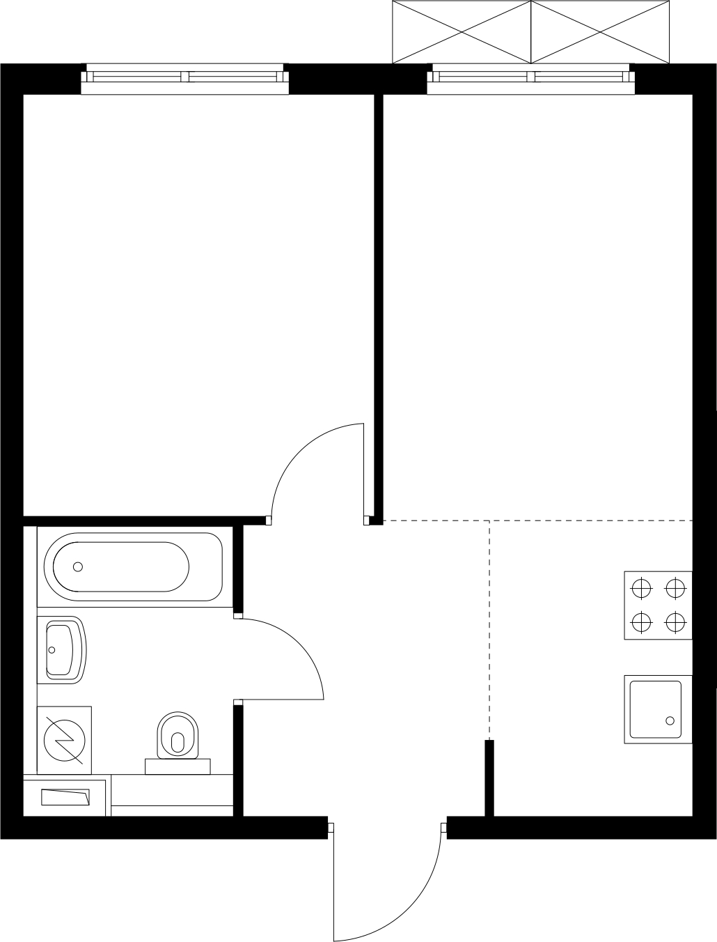 2-комнатная квартира в ЖК Беринг на 10 этаже в 4 секции. Сдача в 4 кв. 2025 г.