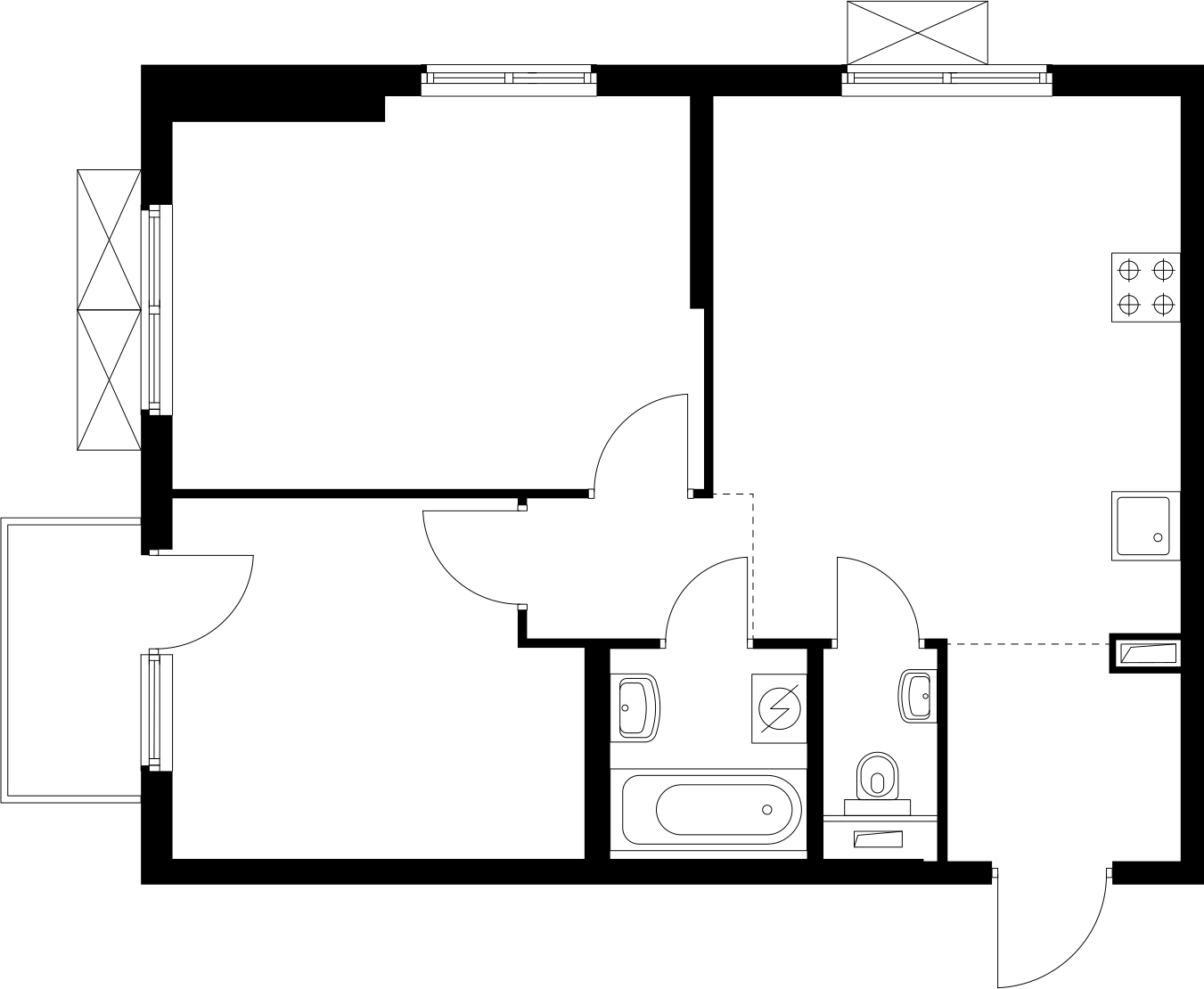 2-комнатная квартира в ЖК Беринг на 10 этаже в 3 секции. Сдача в 4 кв. 2025 г.