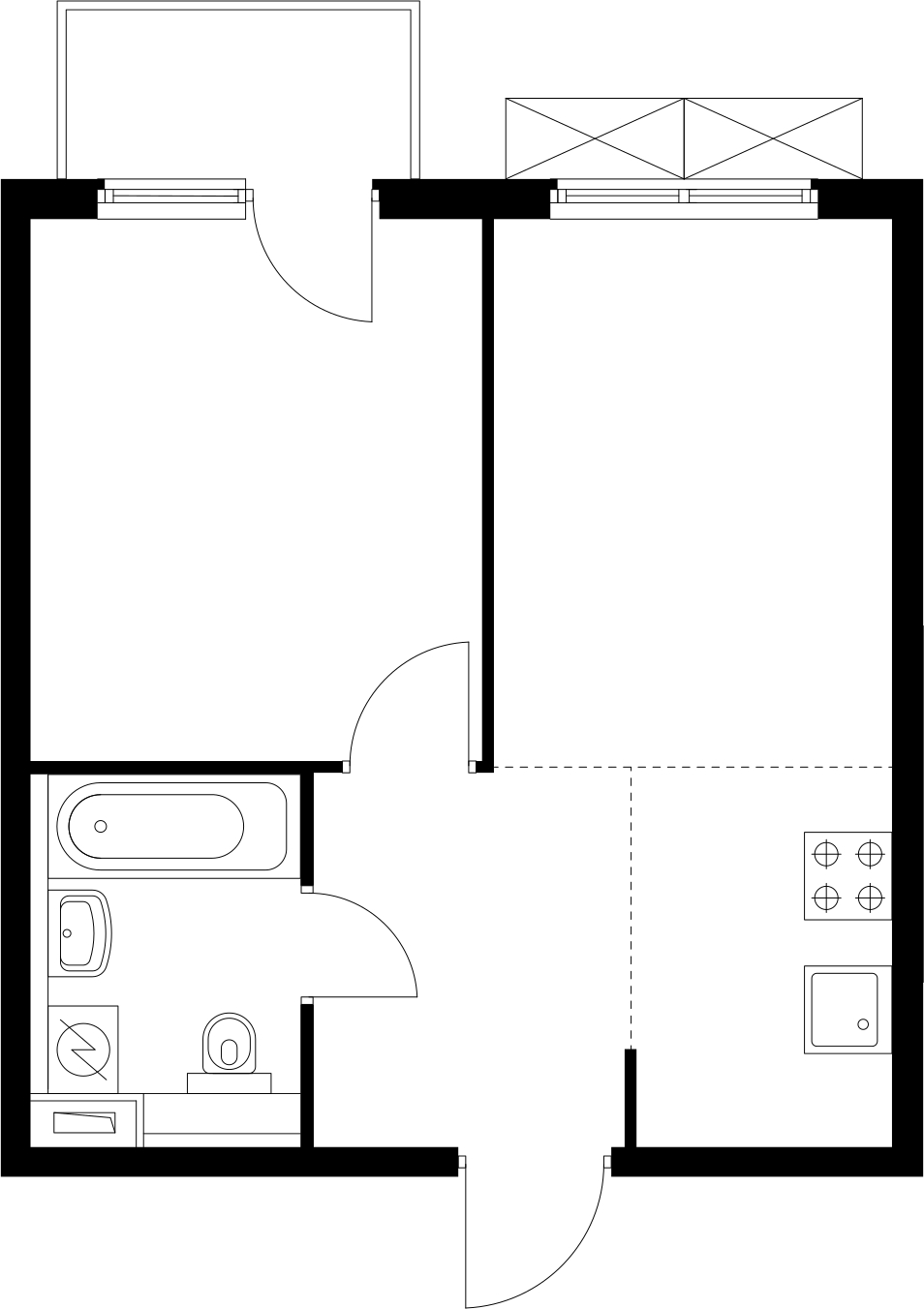 2-комнатная квартира в ЖК Беринг на 13 этаже в 4 секции. Сдача в 4 кв. 2025 г.