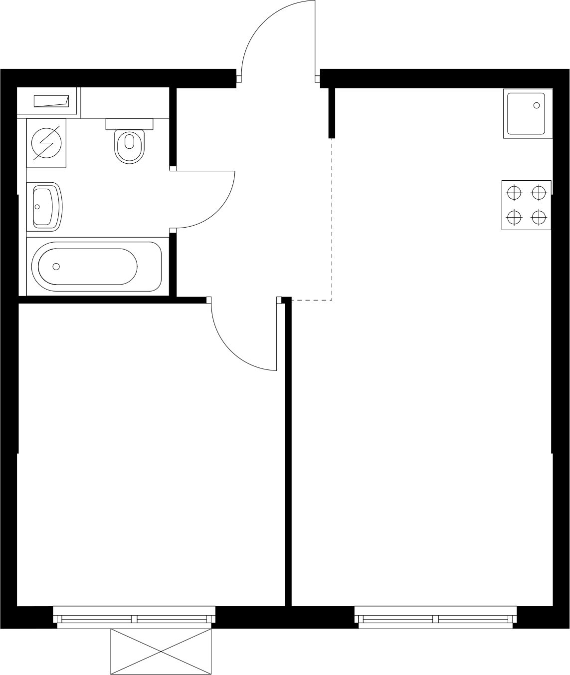 2-комнатная квартира в ЖК Беринг на 21 этаже в 5 секции. Сдача в 4 кв. 2025 г.