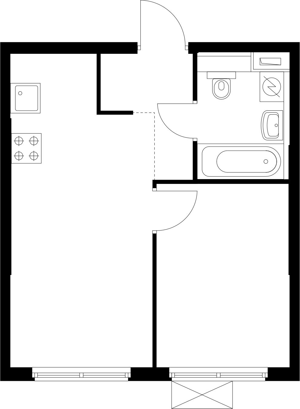 3-комнатная квартира в ЖК Беринг на 11 этаже в 1 секции. Сдача в 4 кв. 2025 г.