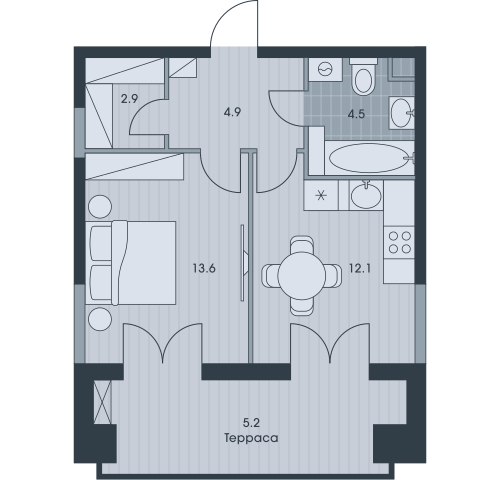 3-комнатная квартира в ЖК Беринг на 21 этаже в 5 секции. Сдача в 4 кв. 2025 г.