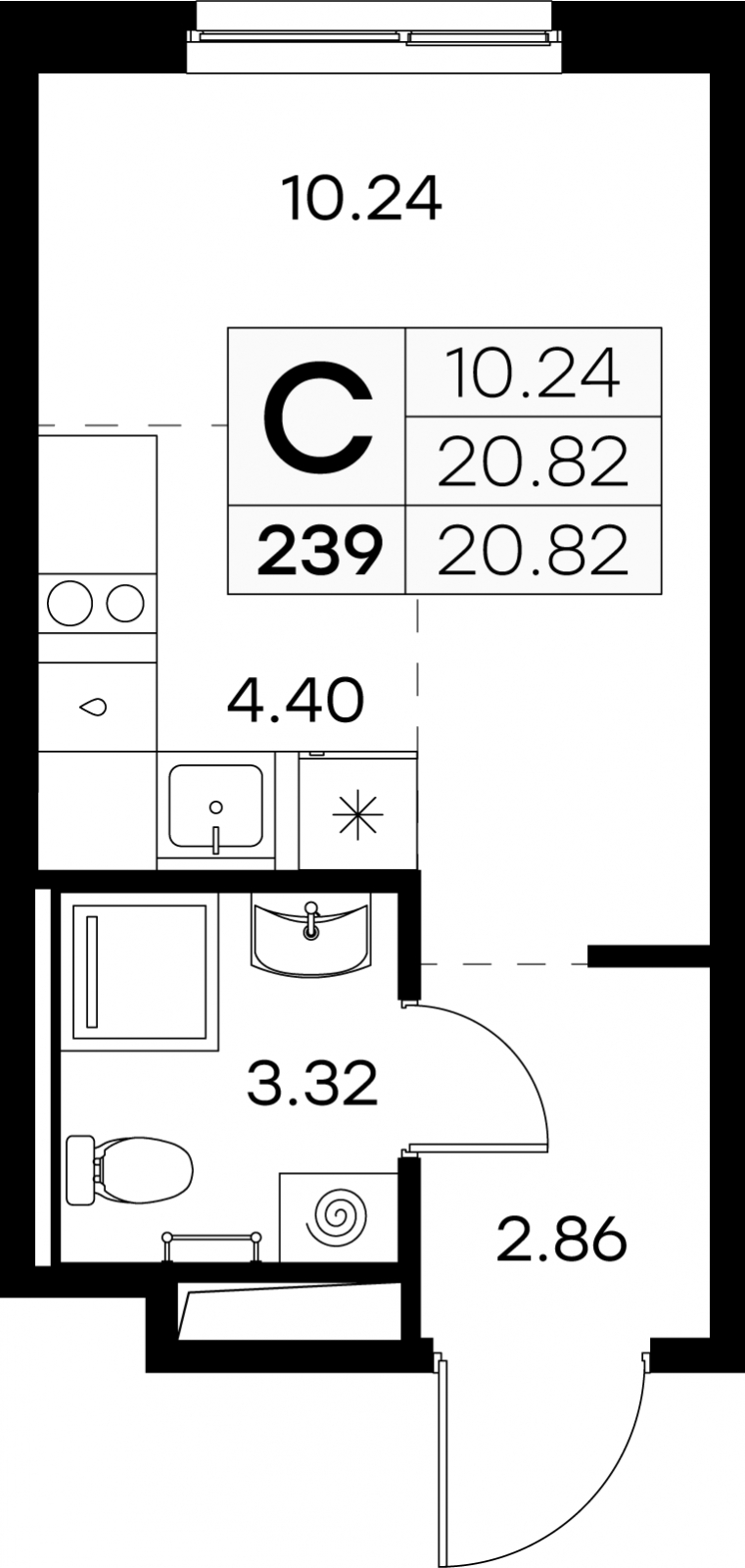 3-комнатная квартира в ЖК Беринг на 2 этаже в 2 секции. Сдача в 4 кв. 2025 г.