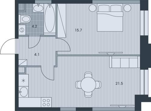 1-комнатная квартира (Студия) с отделкой в ЖК Квартал Лаголово на 1 этаже в 8 секции. Сдача в 3 кв. 2025 г.