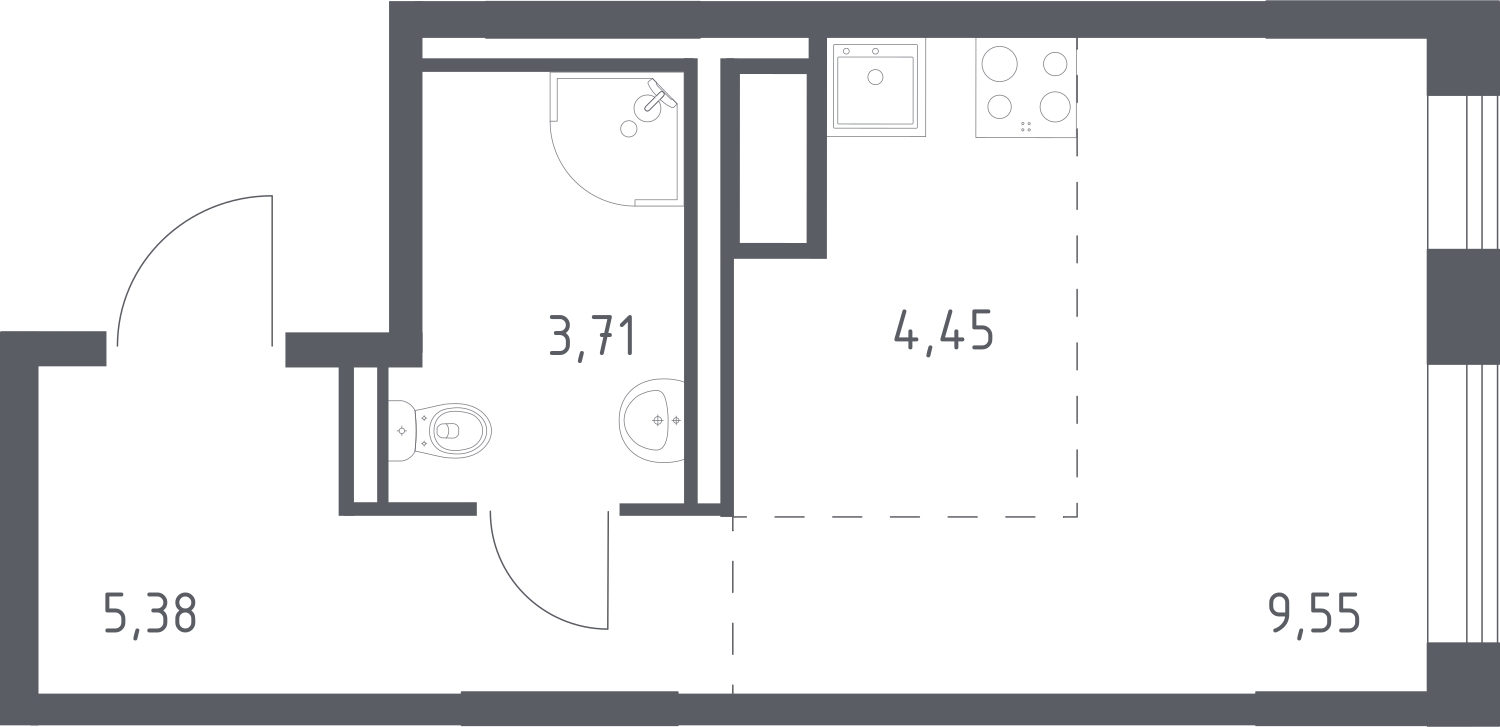 2-комнатная квартира с отделкой в Квартал Депо на 9 этаже в 1 секции. Сдача в 3 кв. 2025 г.
