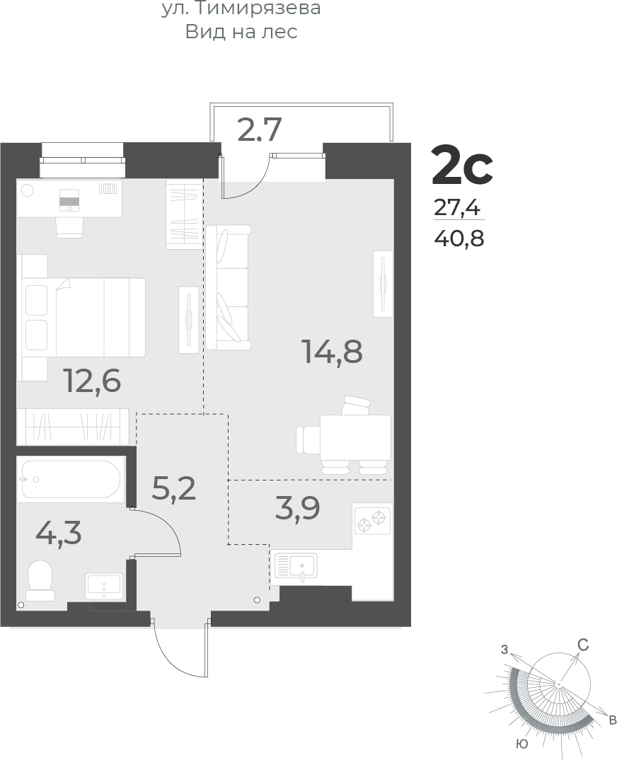 4-комнатная квартира в ЖК EVER на 27 этаже в 1 секции. Дом сдан.