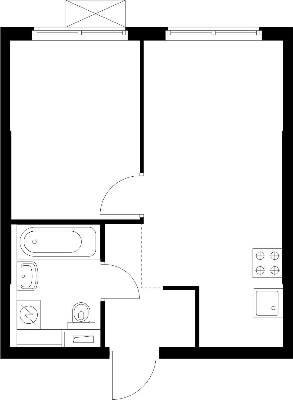 1-комнатная квартира с отделкой в ЖК Юнтолово на 5 этаже в 1 секции. Сдача в 2 кв. 2026 г.