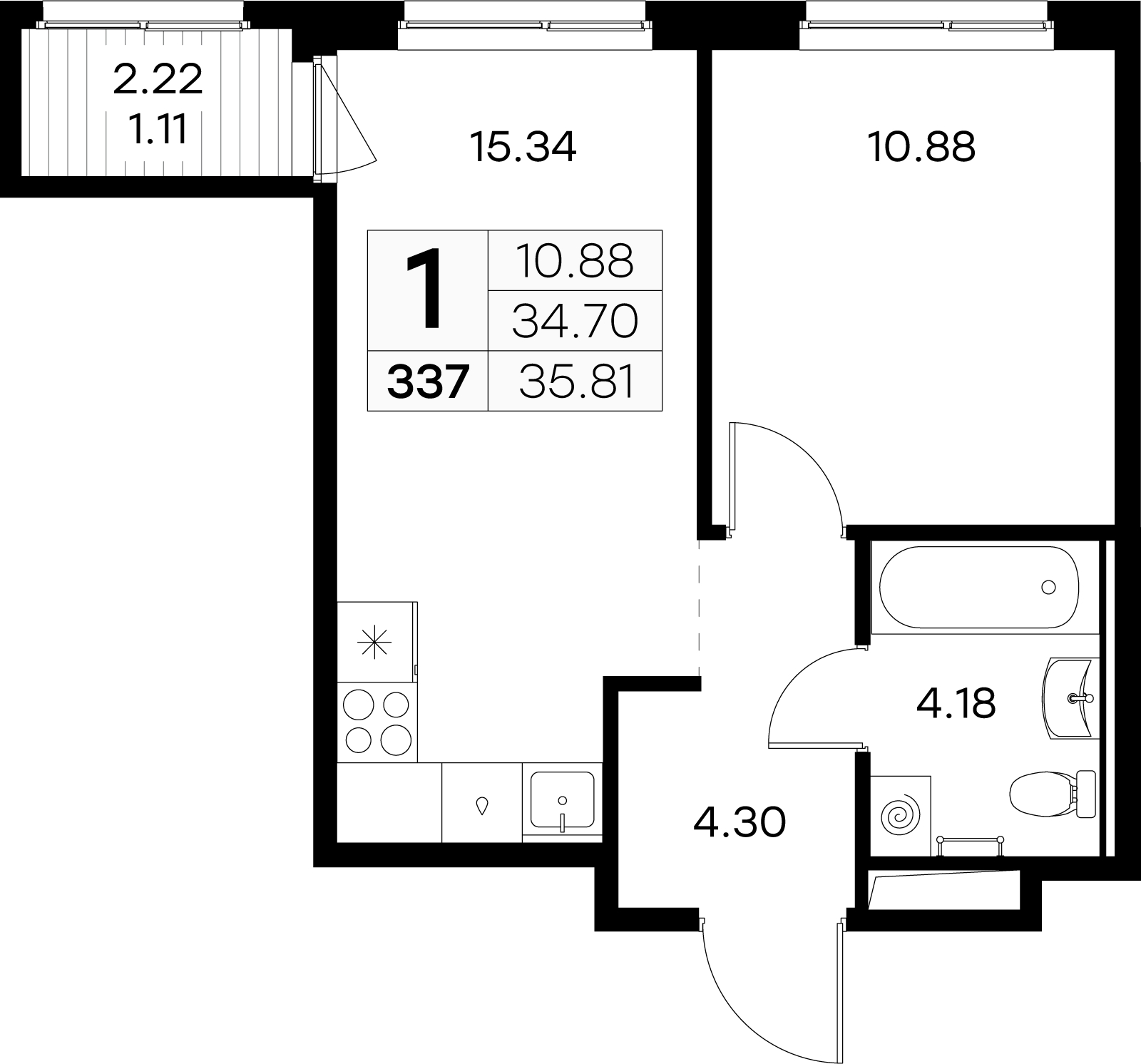 3-комнатная квартира с отделкой в ЖК EVER на 22 этаже в 1 секции. Дом сдан.