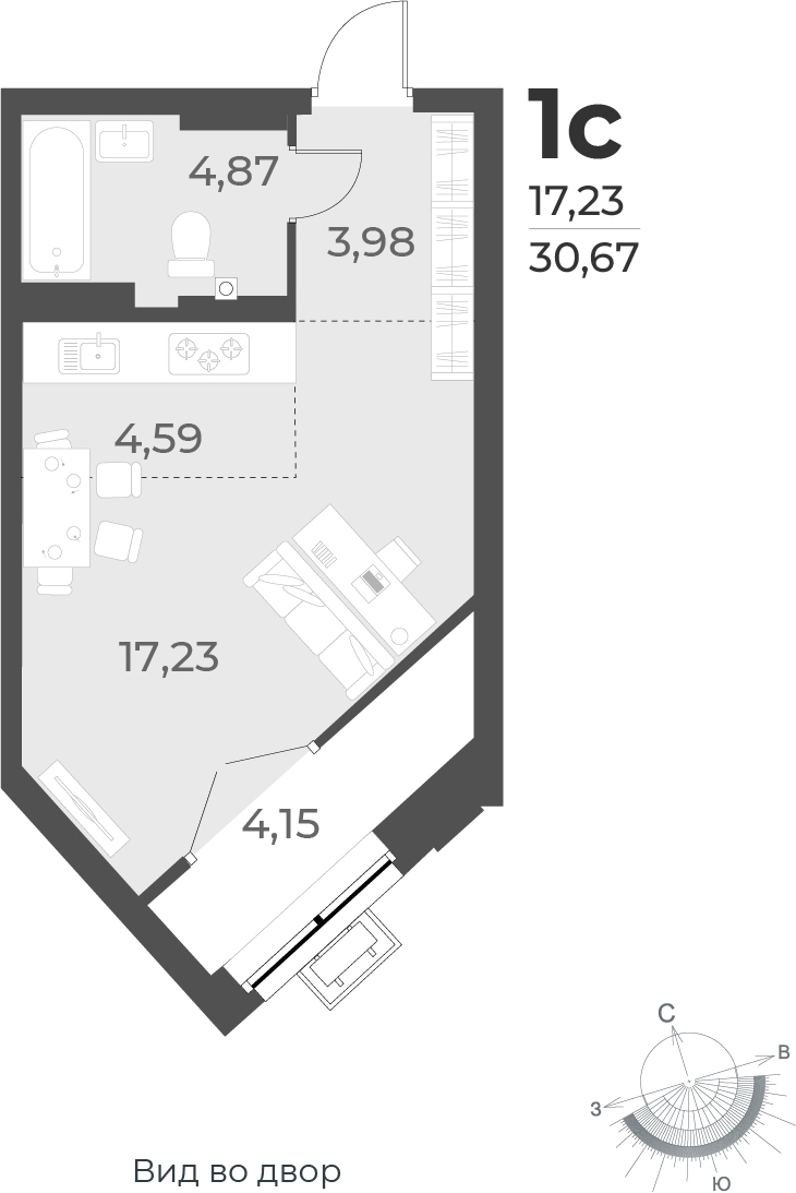 2-комнатная квартира с отделкой в ЖК Квартал Лаголово на 8 этаже в 5 секции. Сдача в 3 кв. 2025 г.
