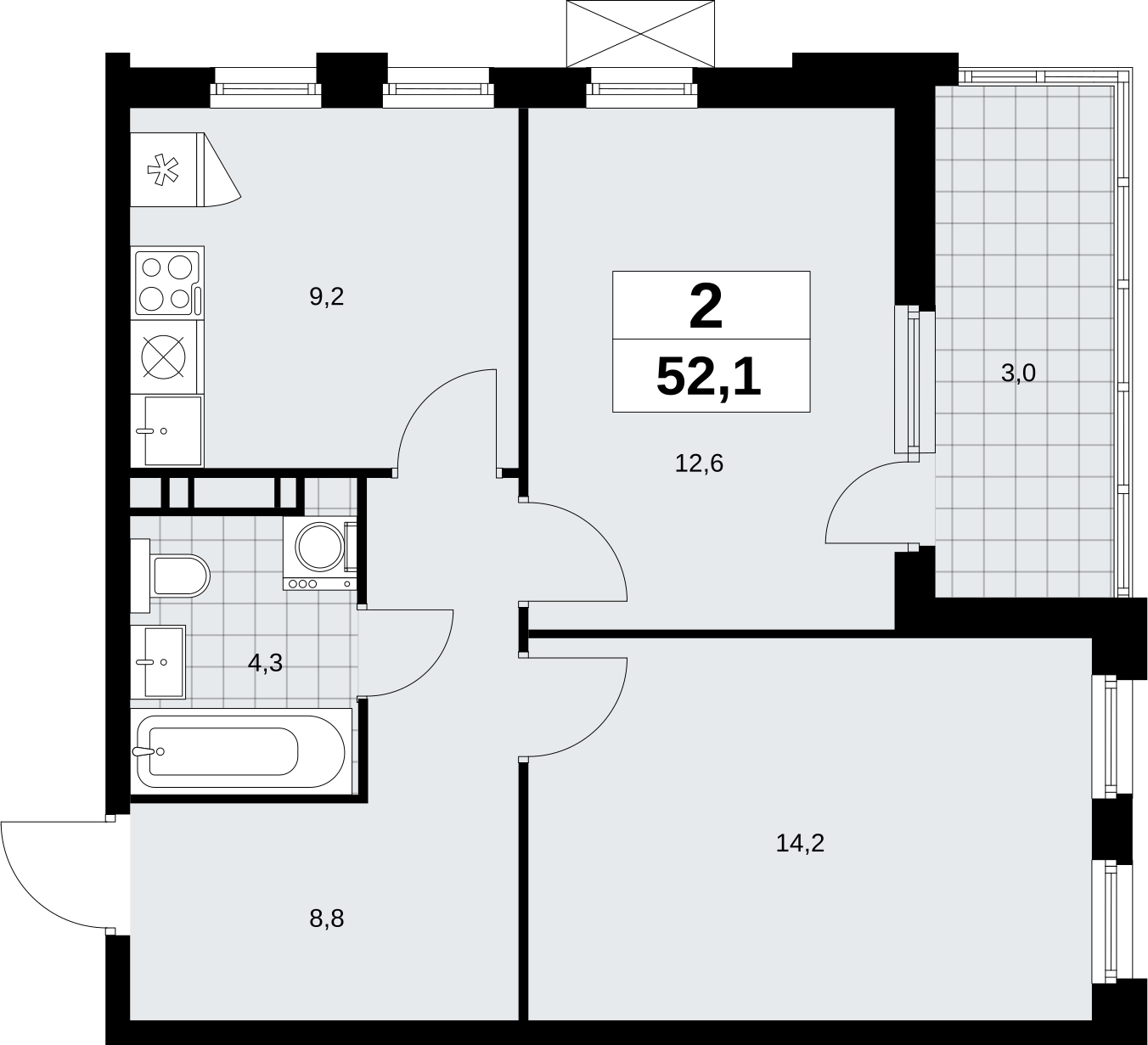1-комнатная квартира с отделкой в ЖК Скандинавия на 8 этаже в 1 секции. Сдача в 1 кв. 2027 г.