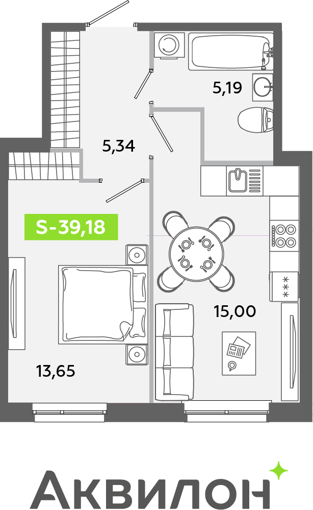 2-комнатная квартира в ЖК EVER на 31 этаже в 1 секции. Сдача в 3 кв. 2025 г.