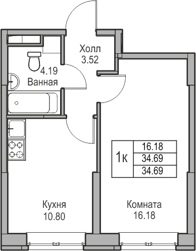 4-комнатная квартира в ЖК Twelve на 22 этаже в 1 секции. Сдача в 1 кв. 2026 г.