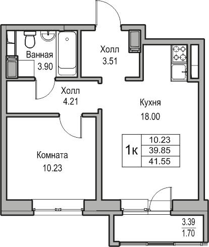 3-комнатная квартира в ЖК Twelve на 19 этаже в 1 секции. Сдача в 1 кв. 2026 г.