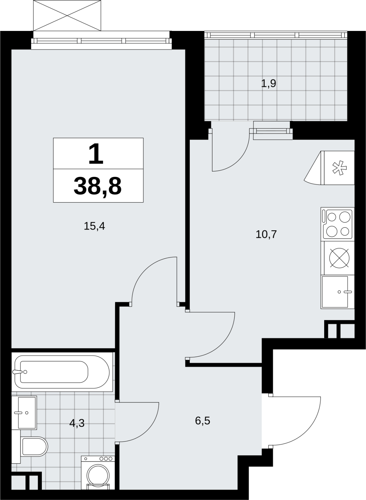 4-комнатная квартира в ЖК Скандинавия на 10 этаже в 1 секции. Сдача в 4 кв. 2026 г.