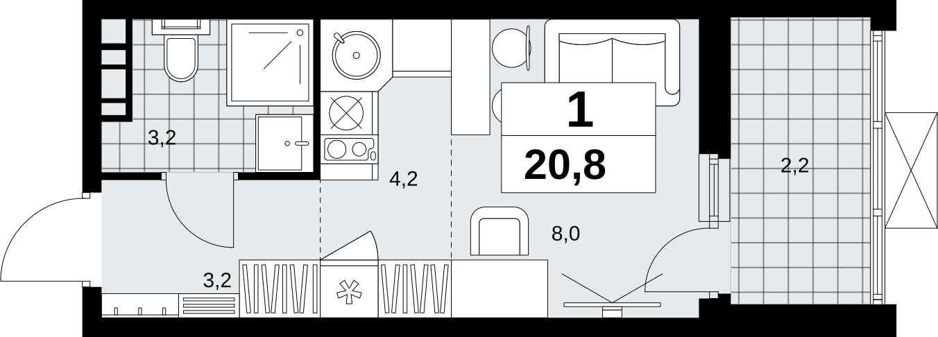 3-комнатная квартира с отделкой в ЖК Скандинавия на 6 этаже в 2 секции. Сдача в 1 кв. 2027 г.