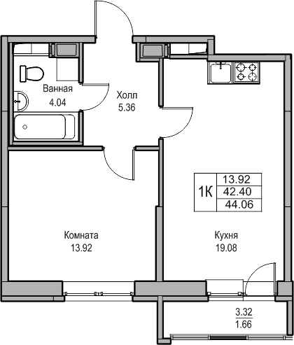 2-комнатная квартира с отделкой в ЖК Квартал Лаголово на 2 этаже в 7 секции. Сдача в 4 кв. 2025 г.