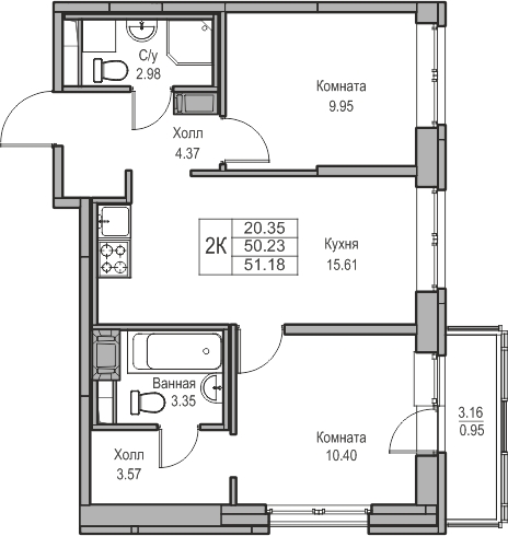 1-комнатная квартира с отделкой в ЖК Квартал Лаголово на 8 этаже в 3 секции. Сдача в 3 кв. 2025 г.