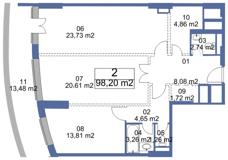 2-комнатная квартира с отделкой в ЖК Маяк на 3 этаже в 3 секции. Сдача в 2 кв. 2019 г.