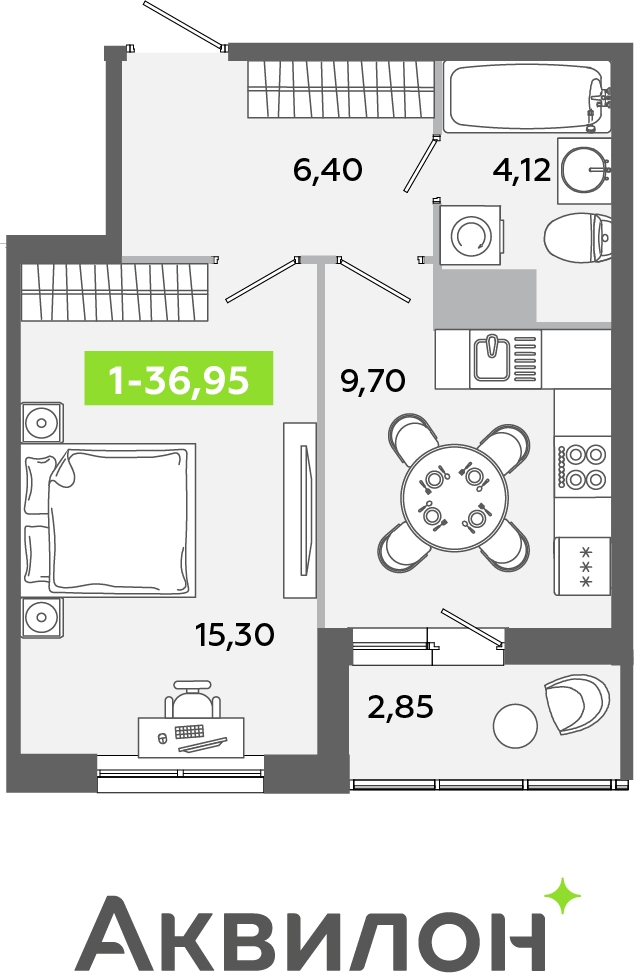 2-комнатная квартира с отделкой в ЖК Таллинский парк на 10 этаже в 1 секции. Сдача в 4 кв. 2024 г.