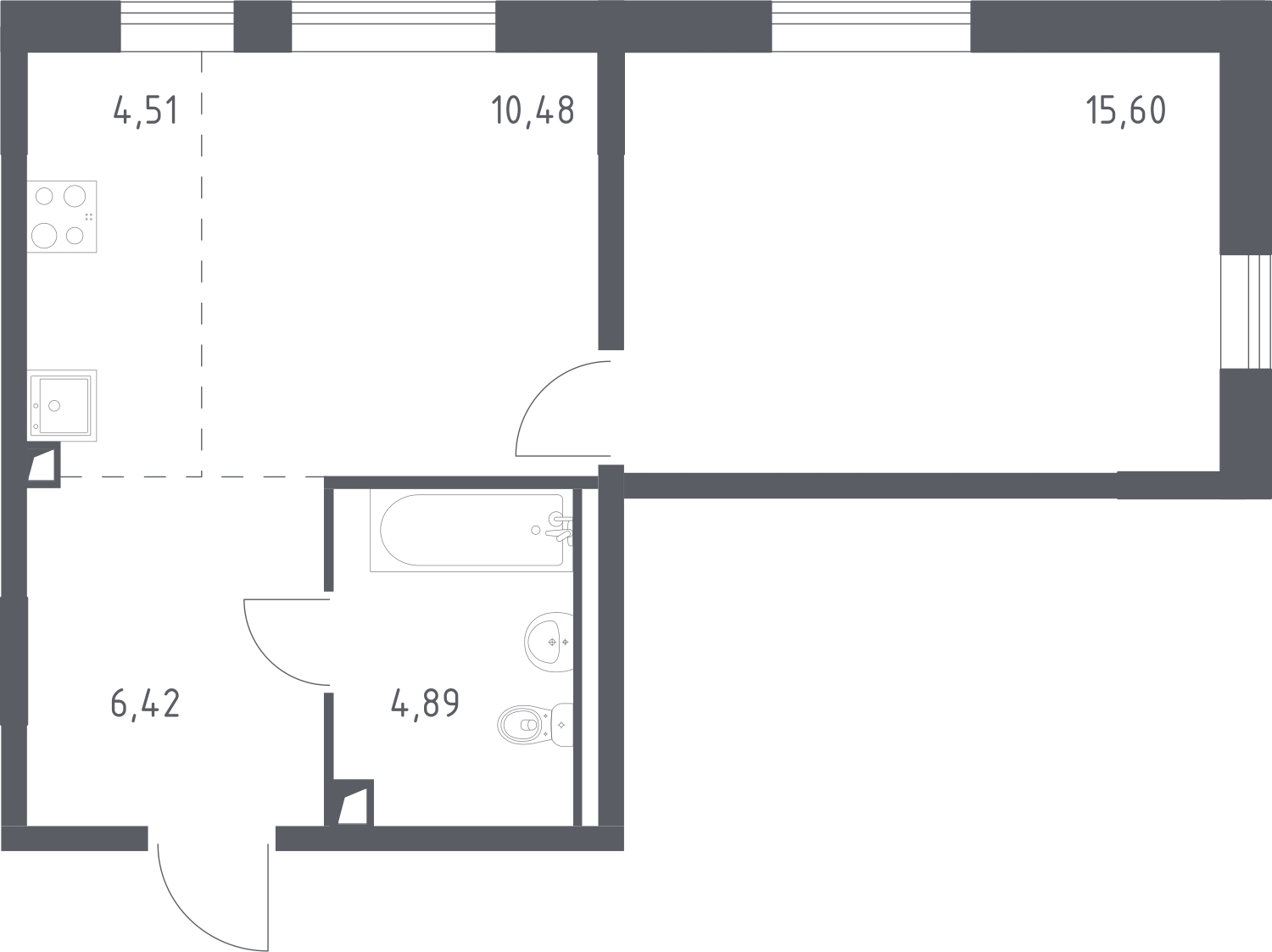 1-комнатная квартира с отделкой в ЖК Квартал Лаголово на 1 этаже в 10 секции. Сдача в 3 кв. 2025 г.