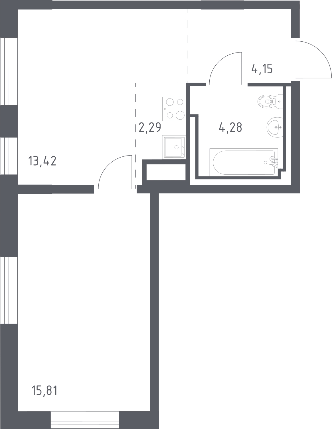 2-комнатная квартира с отделкой в ЖК Квартал Лаголово на 11 этаже в 10 секции. Сдача в 3 кв. 2025 г.