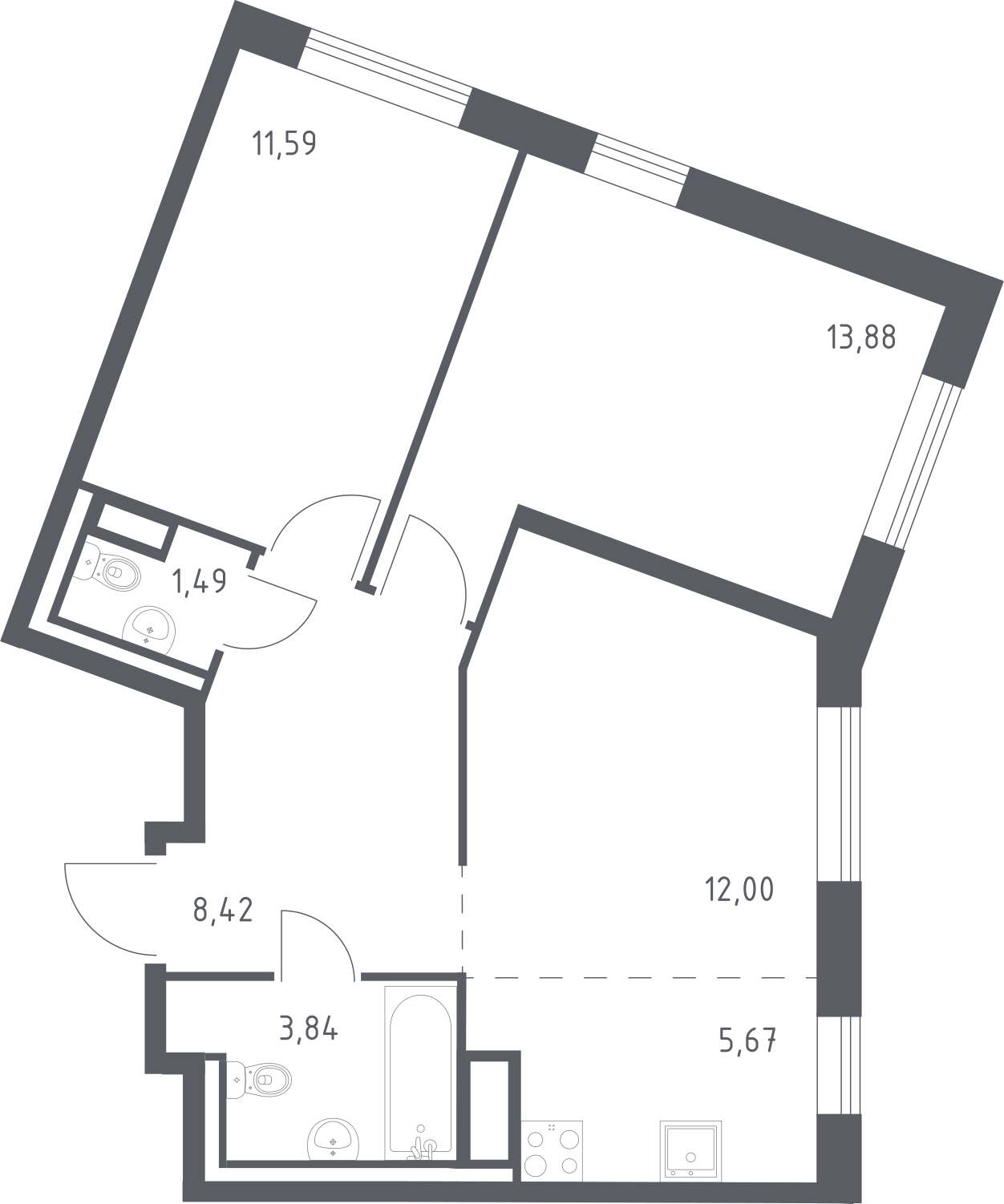 1-комнатная квартира с отделкой в ЖК Квартал Лаголово на 9 этаже в 3 секции. Сдача в 3 кв. 2025 г.