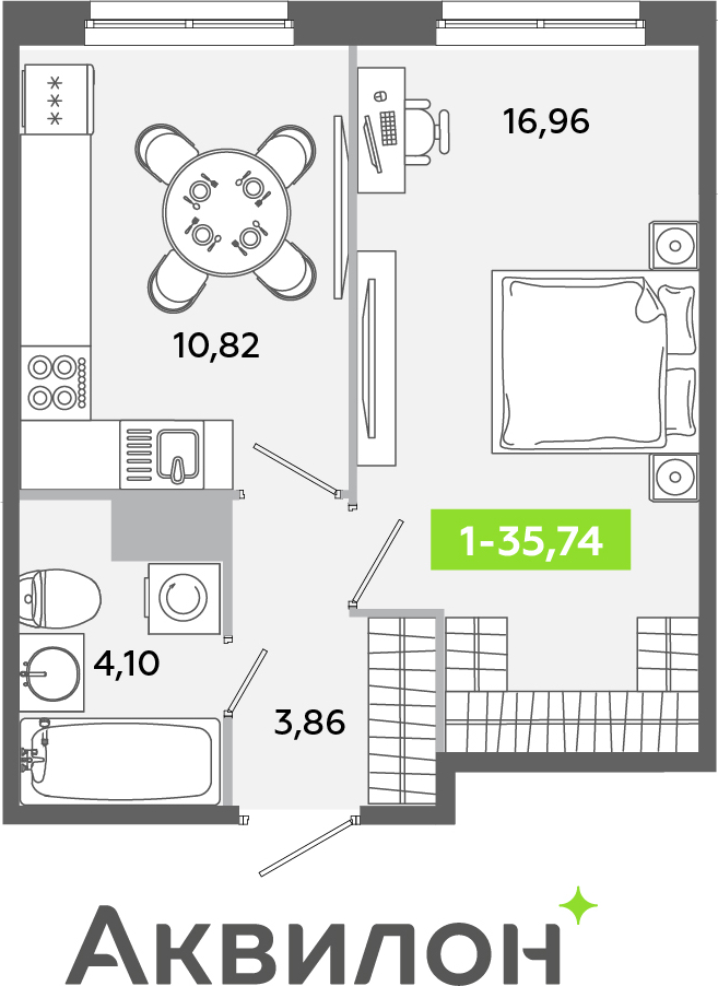 3-комнатная квартира с отделкой в ЖК Квартал Лаголово на 4 этаже в 6 секции. Сдача в 3 кв. 2025 г.