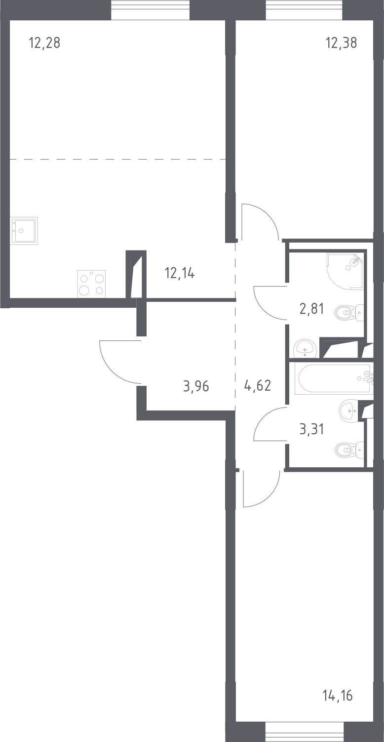 1-комнатная квартира с отделкой в ЖК Таллинский парк на 9 этаже в 3 секции. Сдача в 3 кв. 2025 г.
