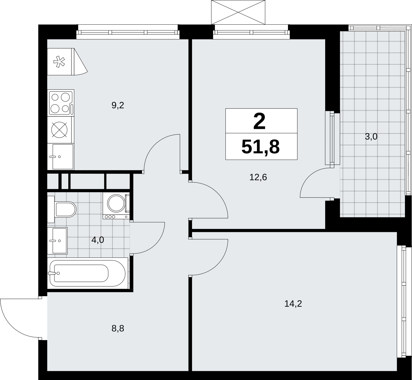 1-комнатная квартира в ЖК Скандинавия на 18 этаже в 1 секции. Сдача в 4 кв. 2026 г.